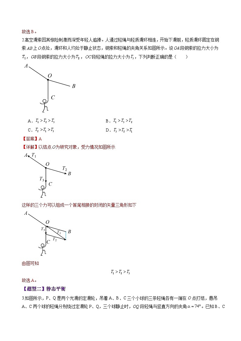 第07讲  共点力的平衡（练习）（解析版）-2025年高考物理一轮复习讲练测（新教材新高考）第2页