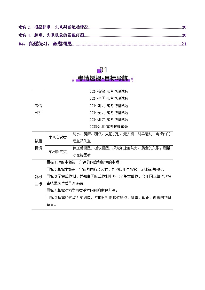 第09讲  牛顿运动定律的理解及基本应用  (讲义)（原卷版）-2025年高考物理一轮复习讲练测（新教材新高考）第2页