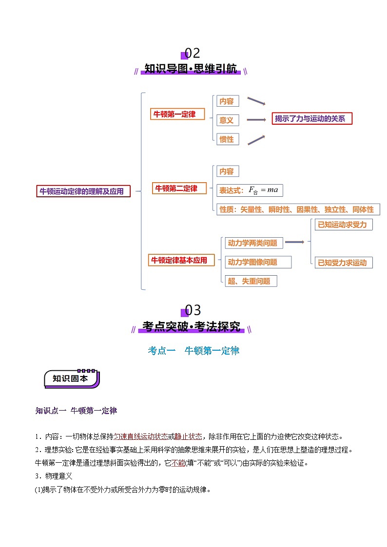 第09讲  牛顿运动定律的理解及基本应用（讲义）（解析版）-2025年高考物理一轮复习讲练测（新教材新高考）第3页