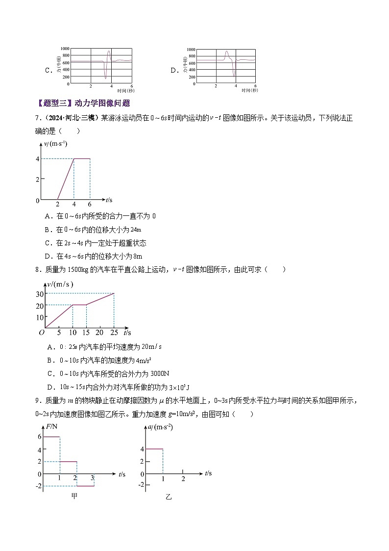 第09讲  牛顿运动定律的理解及基本应用（练习）（原卷版）-2025年高考物理一轮复习讲练测（新教材新高考）第3页