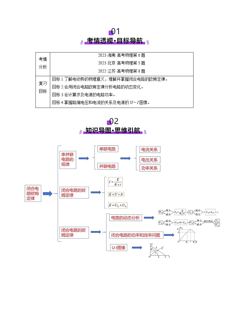 第40讲   闭合电路欧姆定律及应用（讲义）（原卷版）-2025年高考物理一轮复习讲练测（新教材新高考）第2页