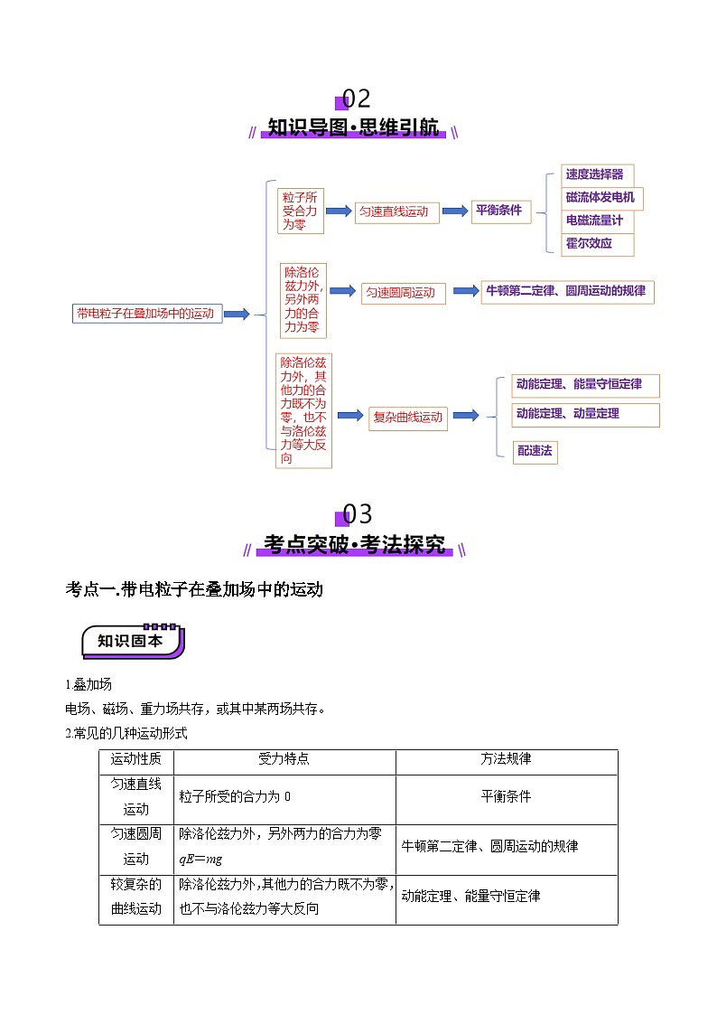 第50讲   带电粒子在叠加场中的运动（讲义）（原卷版）-2025年高考物理一轮复习讲练测（新教材新高考）第2页