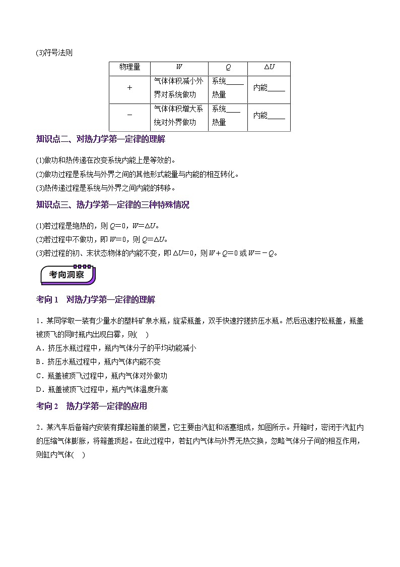 第65讲   热力学定律与能量守恒定律(讲义)（原卷版）-2025年高考物理一轮复习讲练测（新教材新高考）第3页