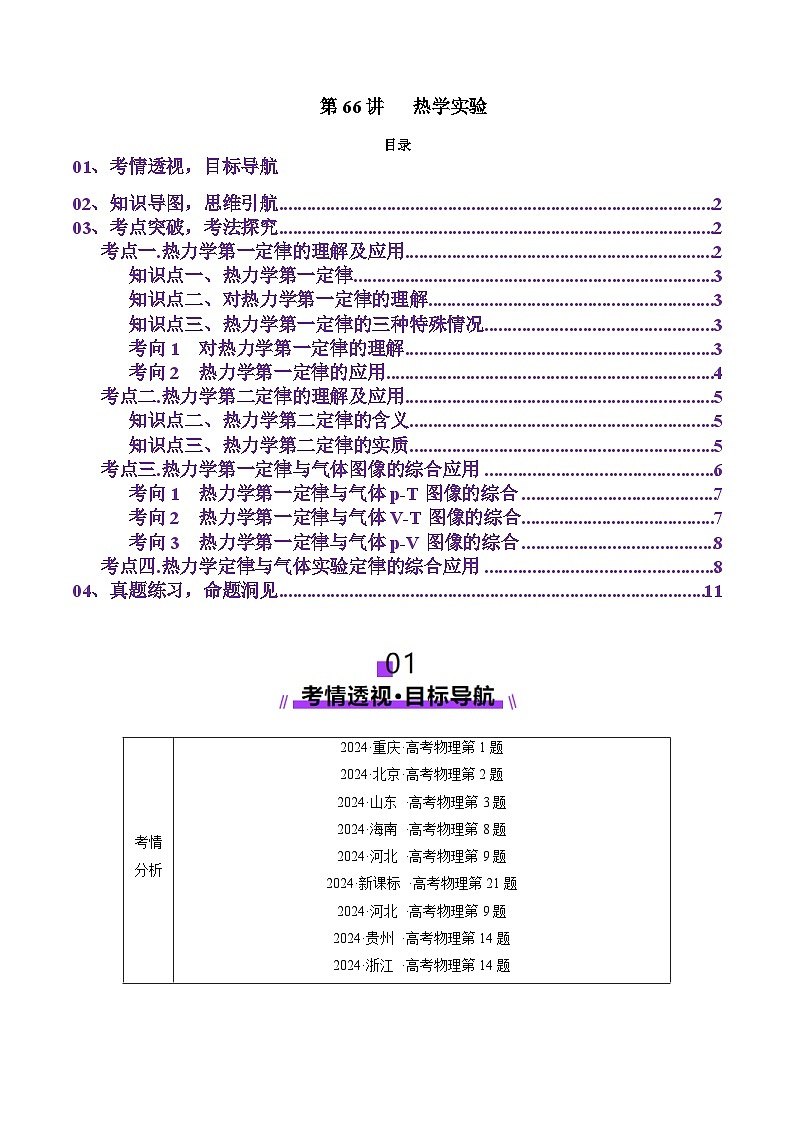 第66讲   热学实验（讲义）（原卷版）-2025年高考物理一轮复习讲练测（新教材新高考）第1页