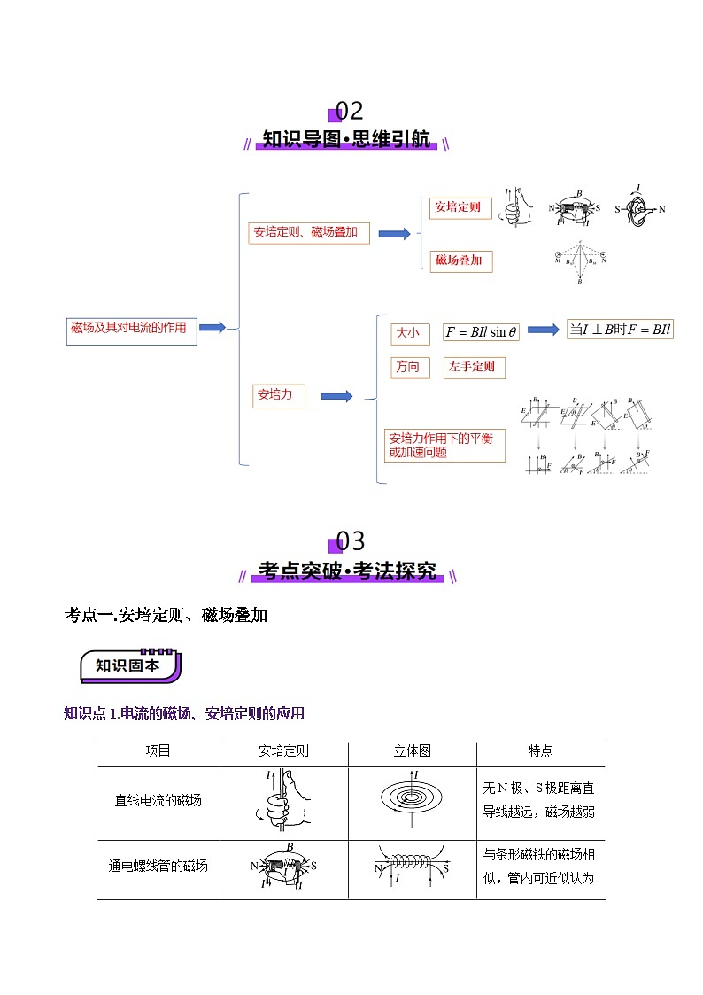 第46讲   磁场及其对电流的作用（讲义）（原卷版）-2025年高考物理一轮复习讲练测（新教材新高考）第2页