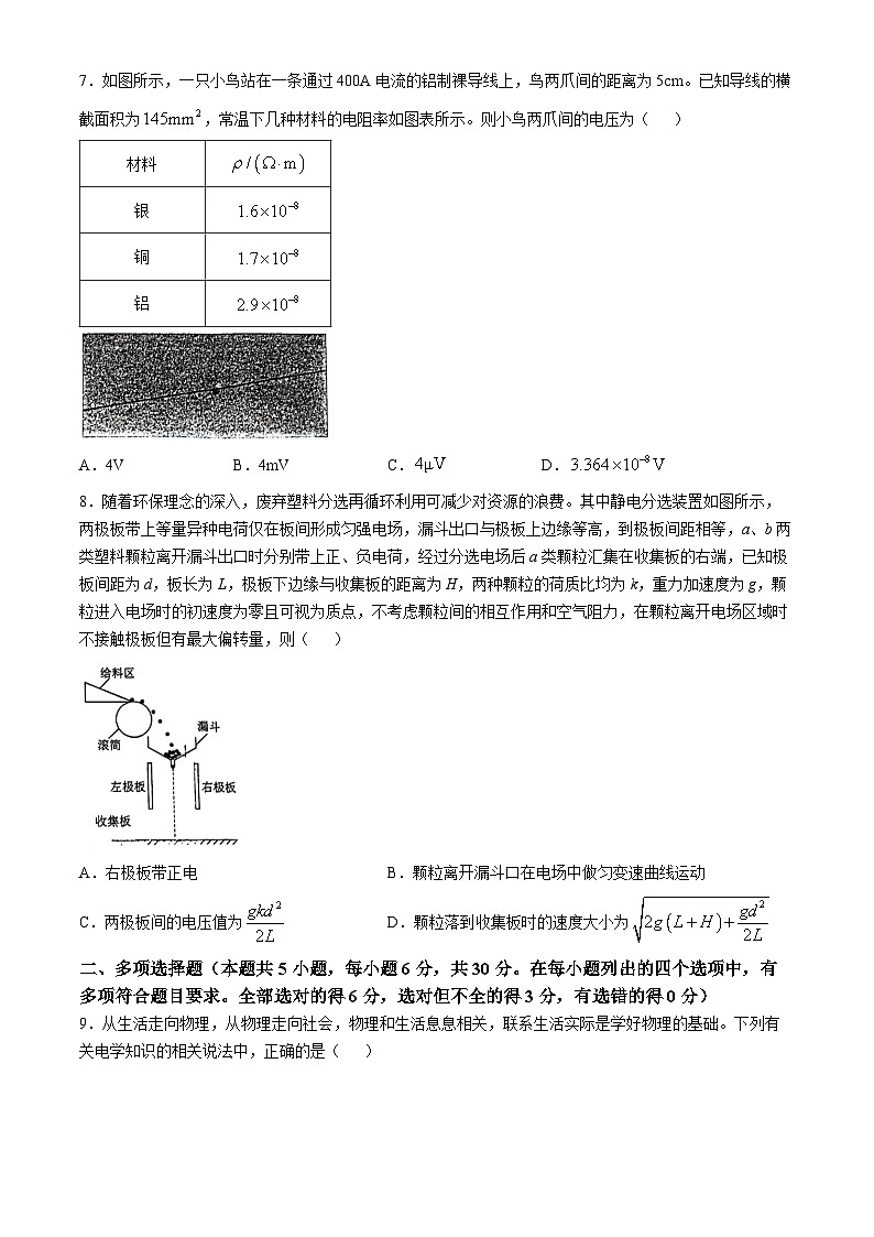 广东省东莞市清溪、塘厦、七中、麻涌四校联考2024-2025学年高二上学期段考二（期中）物理试题(无答案)03
