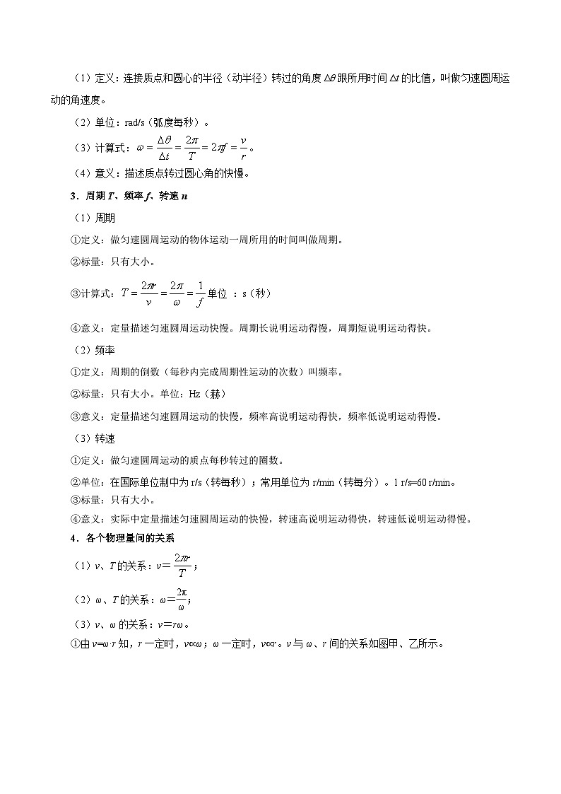 专题06 圆周运动（知识梳理 5大考点精讲精练 实战训练）（原卷版）-2025年高中物理学业水平合格性考试总复习（江苏专用）第2页