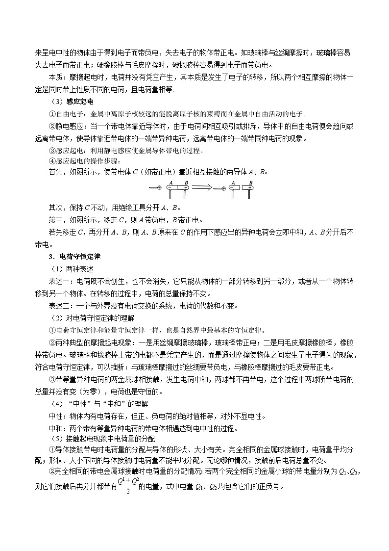 专题09 静电场及其应用（知识梳理 4大考点精讲精练 实战训练）（解析版）-2025年高中物理学业水平合格性考试总复习（江苏专用）第2页