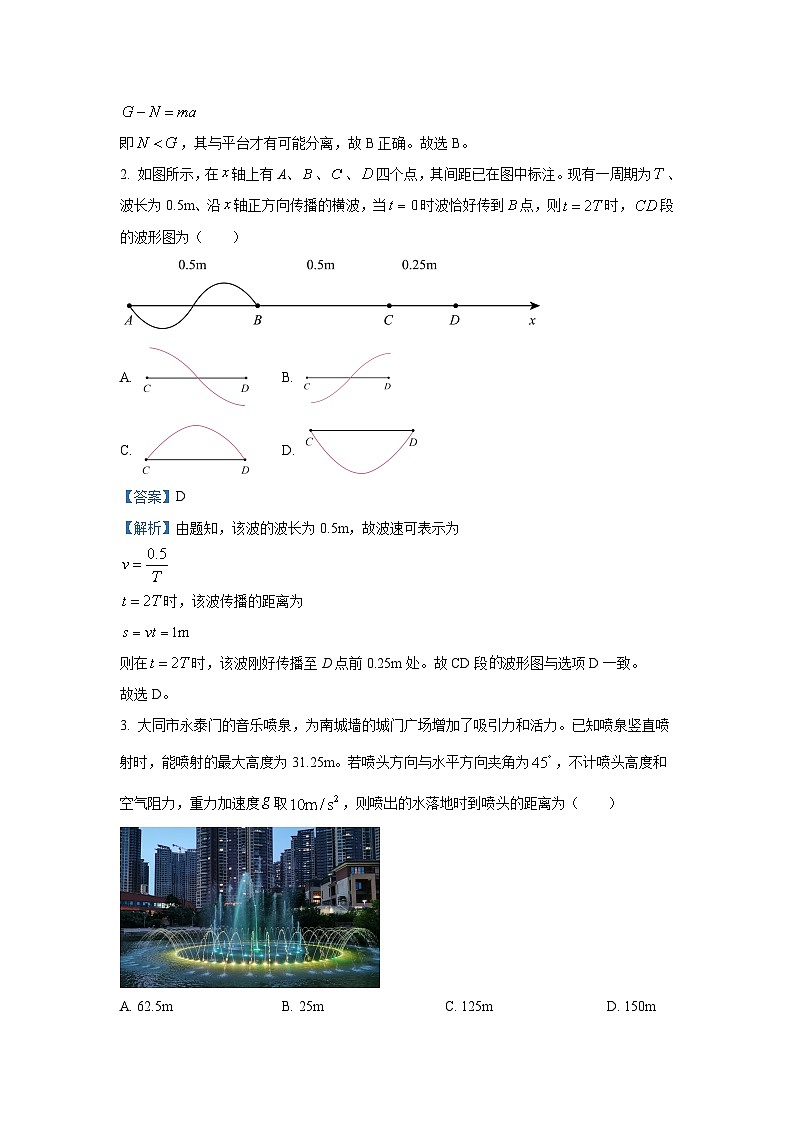 2025届山西省高三(上)学情调研测试(一模)(B)物理试卷(解析版)第2页