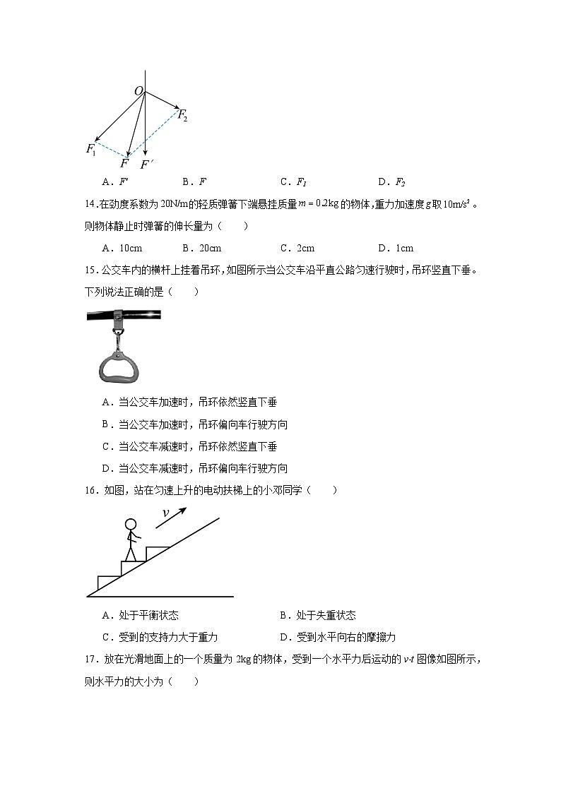2025年江苏省盐城市高中学业水平合格性考试调研卷物理试题（一）第3页