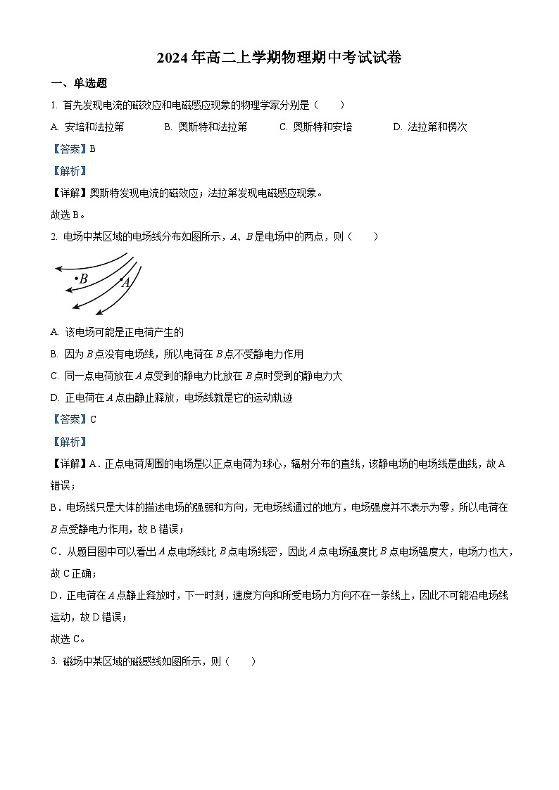 湖南省岳阳市临湘市2024-2025学年高二上学期11月期中物理试题含解析第1页