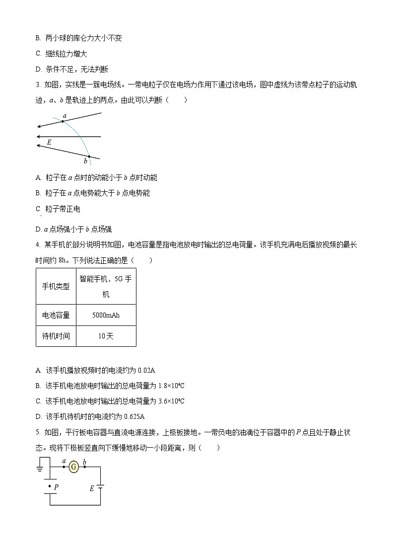 安徽省蚌埠市怀远县2024-2025学年高二上学期11月期中考试物理试题  Word版无答案第2页
