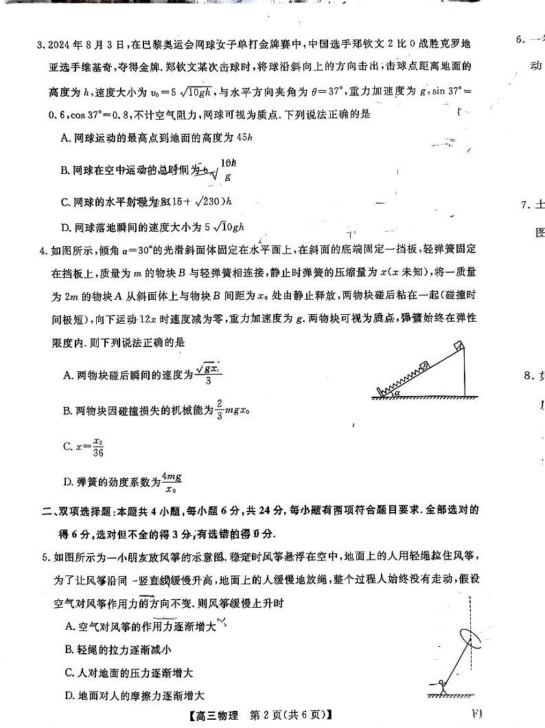 2025届福建省金太阳&百校联考高三上学期11月考-物理试卷+答案第2页