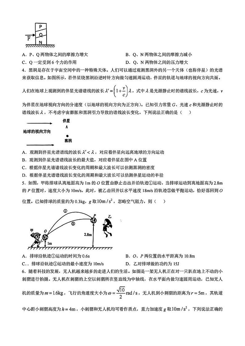 2025十联考合肥一中高三上学期11月联考试题物理PDF版含解析第2页