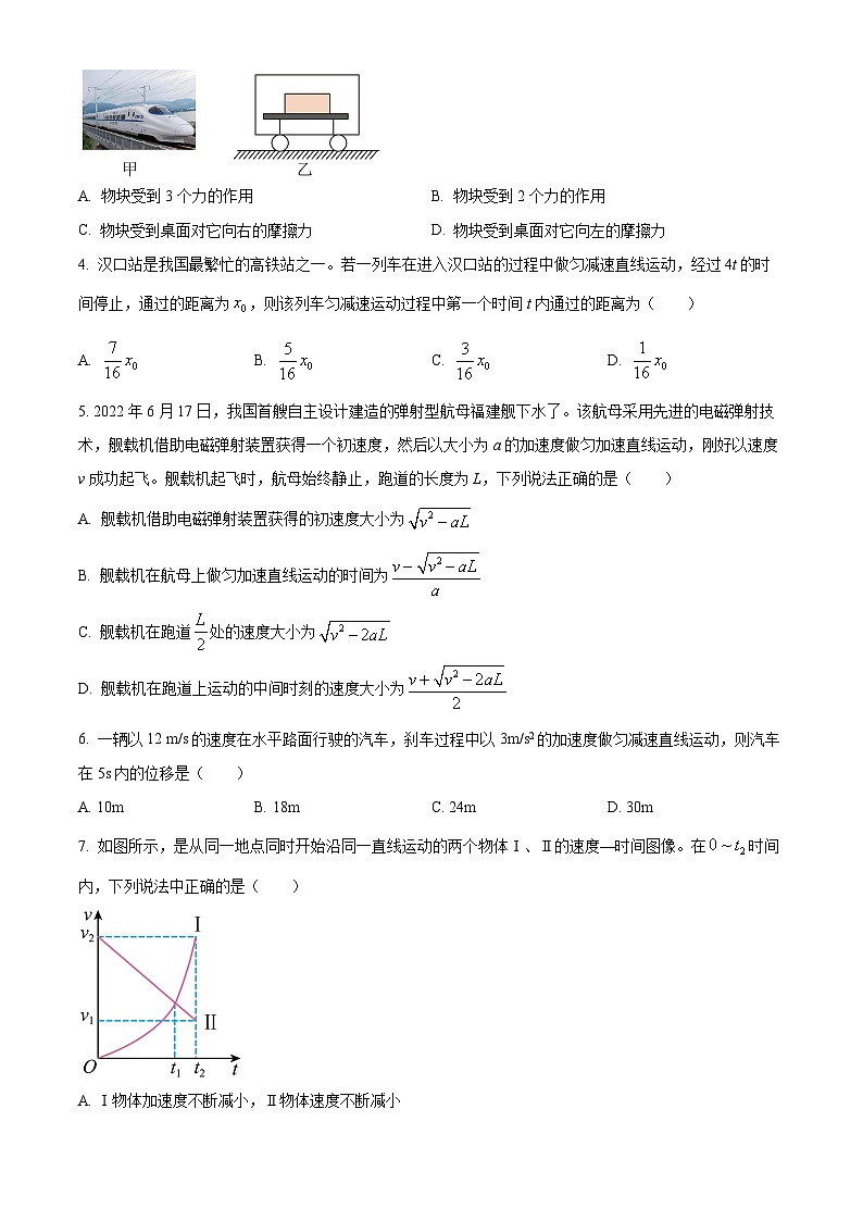 湖北省部分普通高中联盟2024-2025学年高一上学期期中联考物理试卷 Word版无答案第2页
