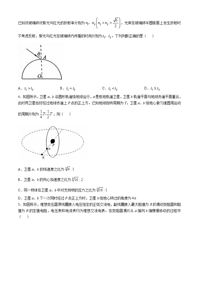 湖北省华大新高考联盟2024-2025学年高三上学期11月测评物理试题第2页