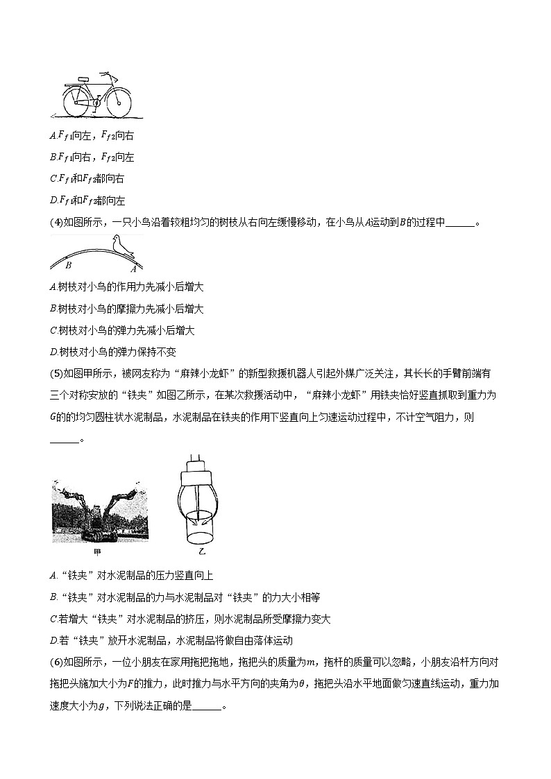 2024-2025学年上海市杨浦区复旦大学附属中学高一（上）期中物理试卷（含答案）第2页