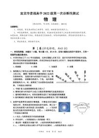 物理丨四川省宜宾市2025届高三上学期11月第一次诊断性考试（宜宾一诊）物理试卷及答案