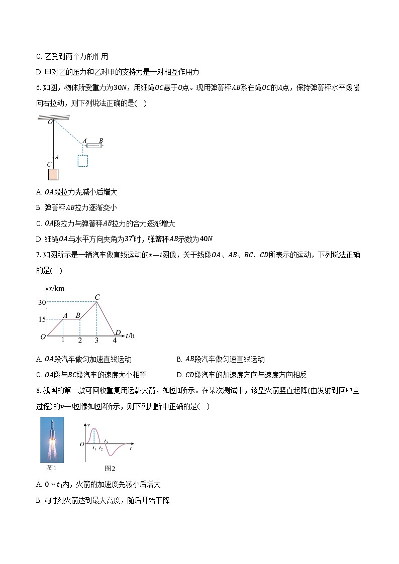 2024-2025学年江苏省扬州市邗江区高一（上）期中物理试卷（含答案）第2页