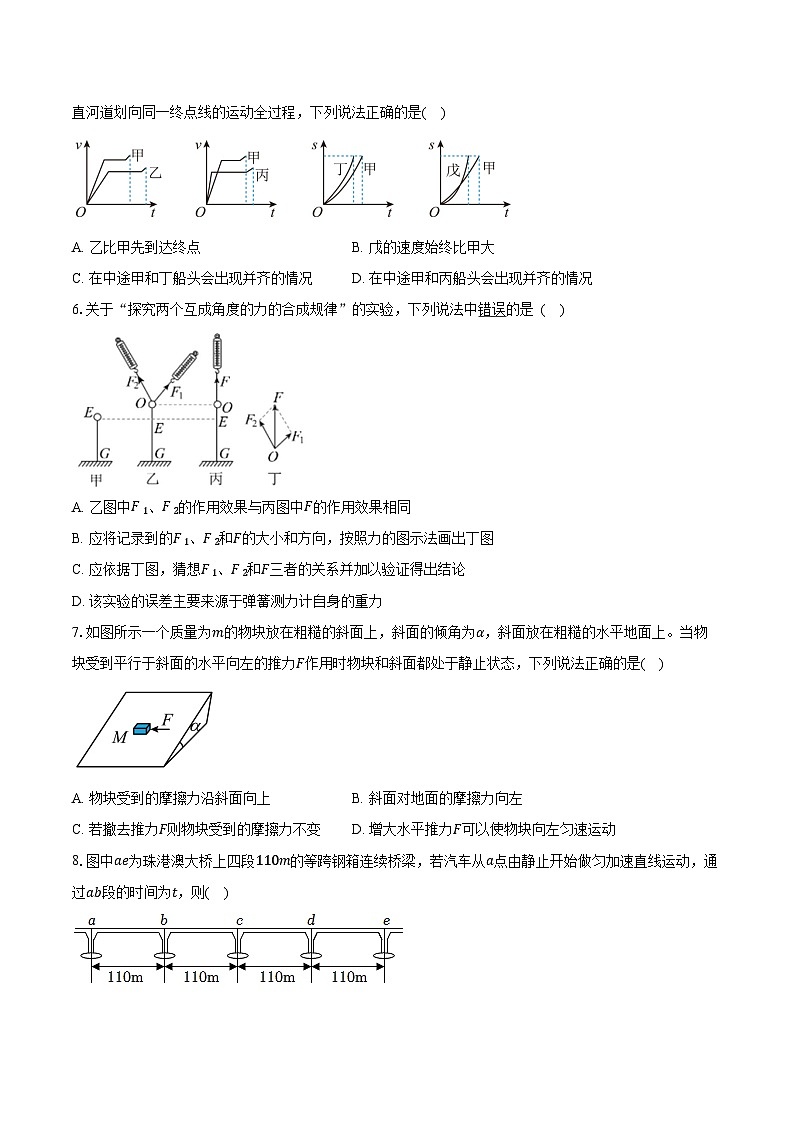 2024-2025学年江苏省苏州市星海实验中学高一（上）期中考试物理试卷（含答案）第2页