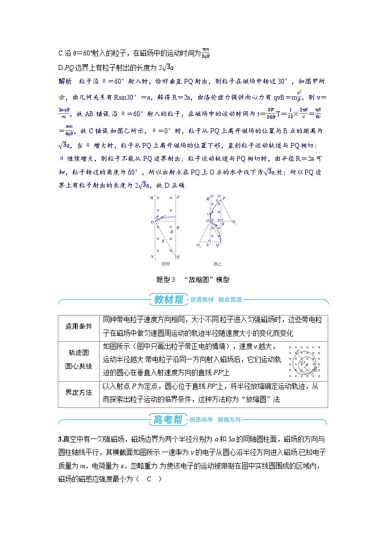 备战2025年高考物理精品教案第十一章磁场专题十五磁场中的动态圆模型（Word版附解析）第3页
