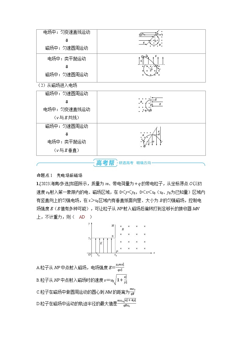 备战2025年高考物理精品教案第十一章磁场专题十六带电粒子在组合场中的运动（Word版附解析）第2页