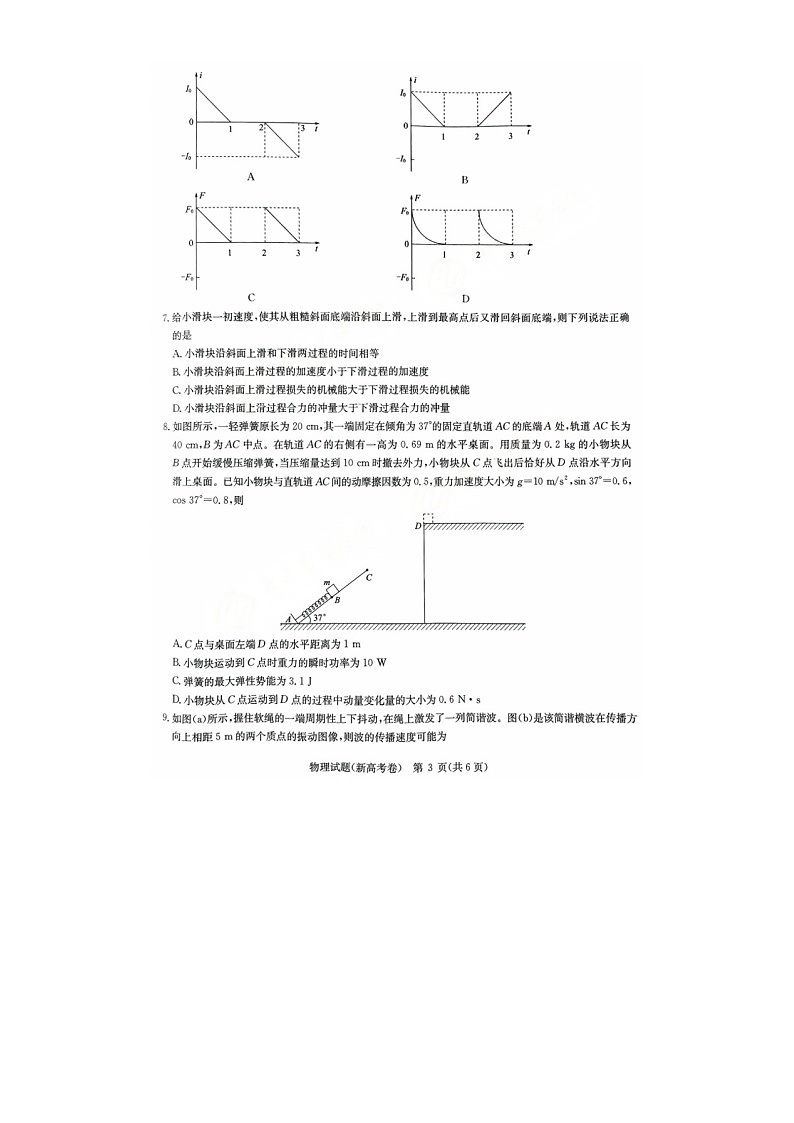 湖北省华大新高考联盟2024-2025学年高三上学期11月测评物理试题-A4第3页