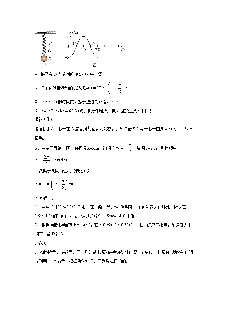 2024~2025学年山东省泰安市高二(上)11月期中模拟练习一物理试卷(解析版)第2页