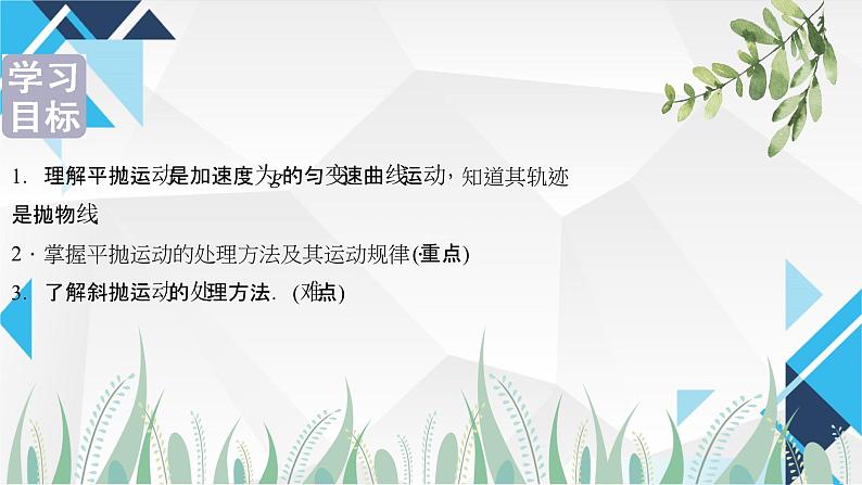 5.4 抛体运动的规律 课件  一下学期物理人教版（2019）必修第二册 (1)第2页