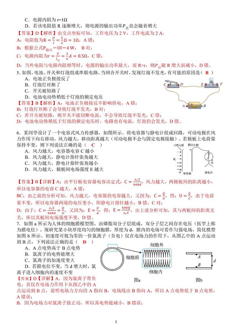 2024-2025年第一学期 高二级12月月考考试 物理试卷【答案版】第2页