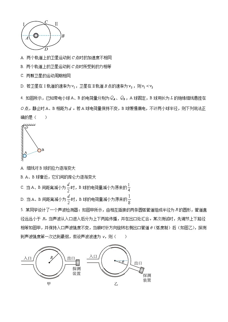 湖北省武汉市华中师大一附中2024-2025学年高三上学期11月月度检测物理试卷 Word版无答案第2页