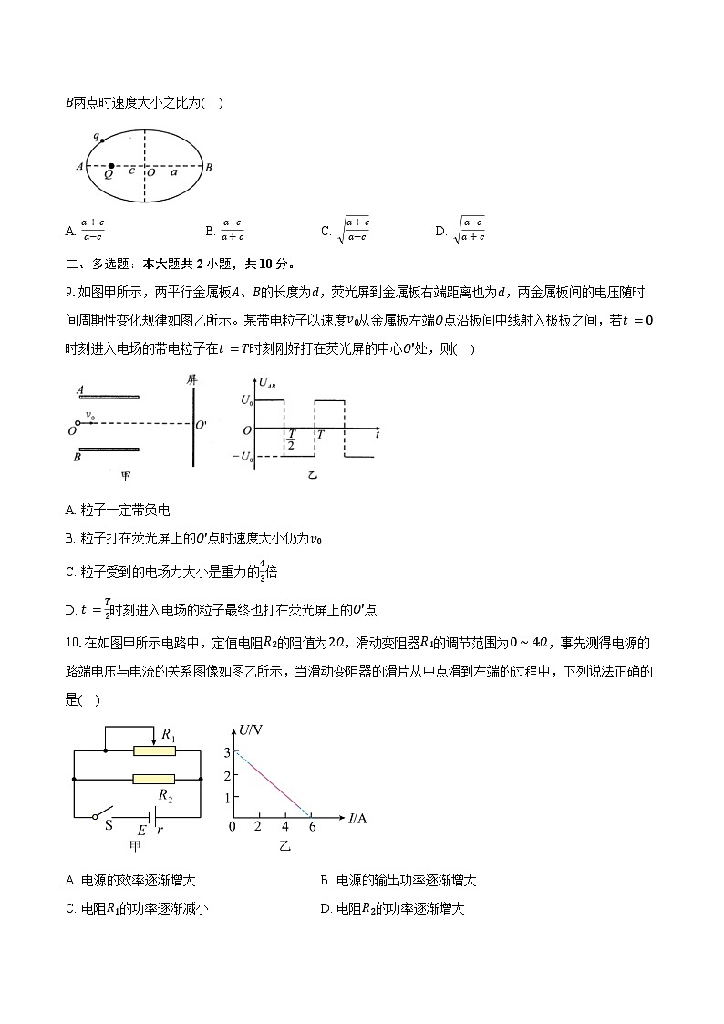 2024-2025学年安徽省A10联盟高二（上）期中考物理试卷（含答案）第3页