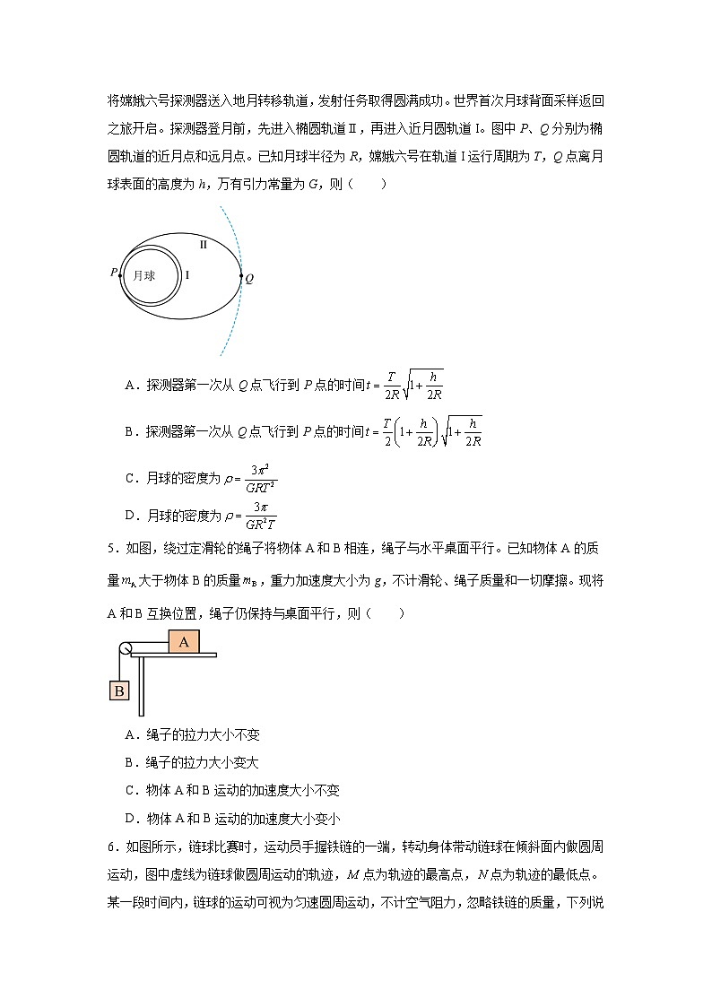 邹城市兖矿第一中学高三年级模拟试卷物理试题一第2页