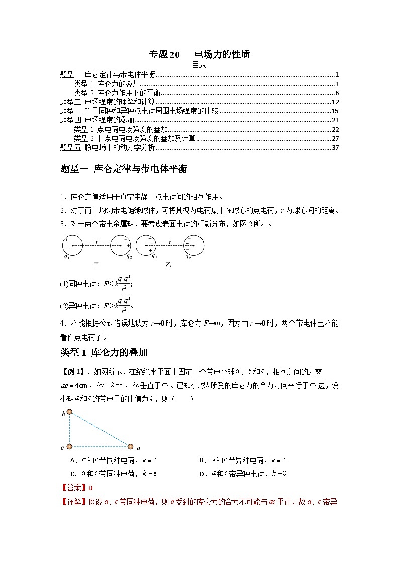 专题20   电场力的性质（解析版）第1页