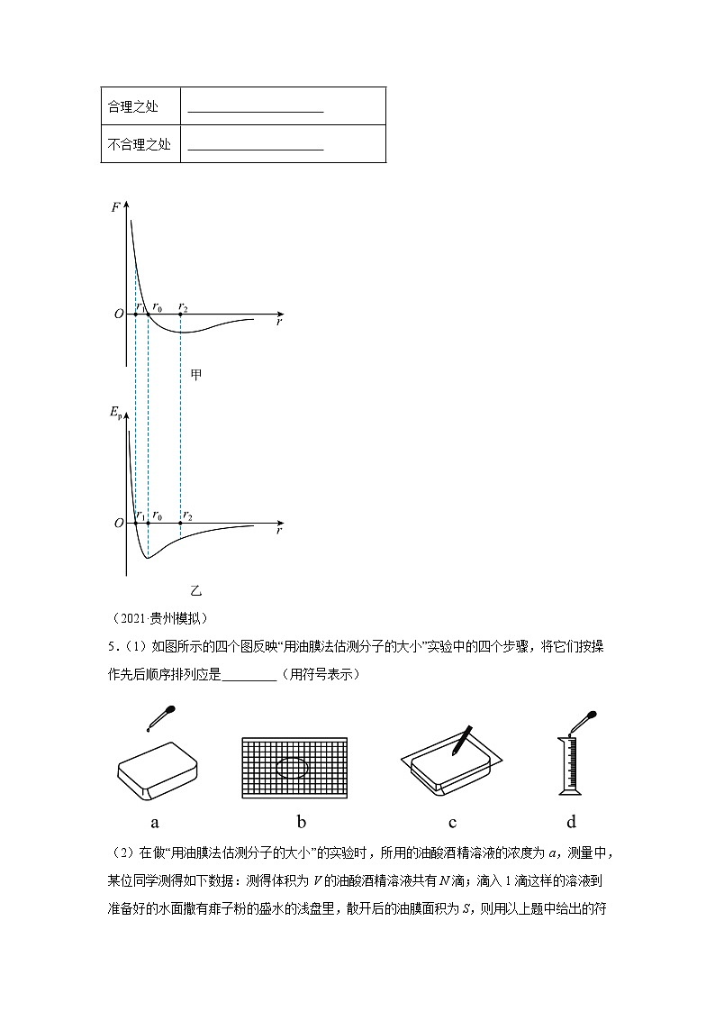 高中物理微专题-实验十四 热学实验部分对点训练第3页