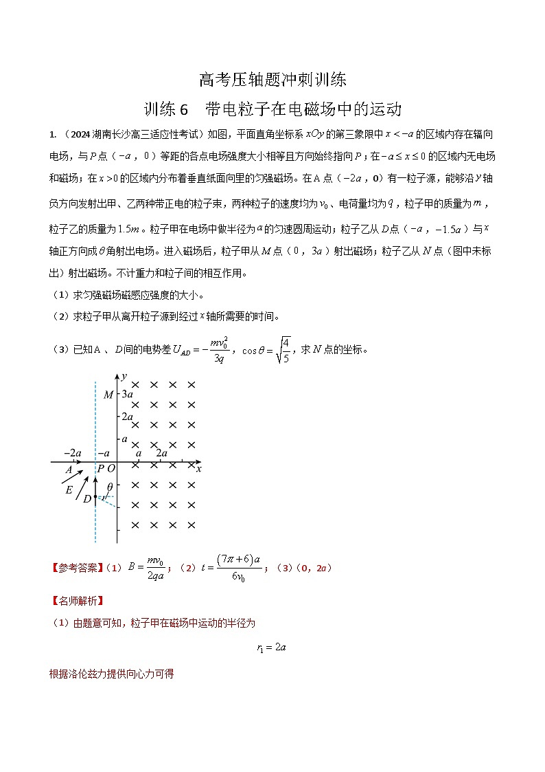 6.带电粒子在电磁场中的运动（解析版）第1页