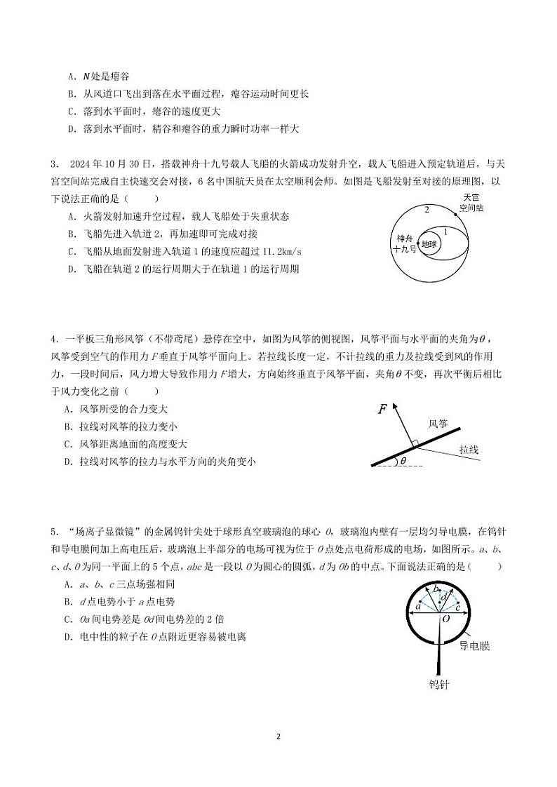 2025届高三·十二月·六校联考物理科试题第2页