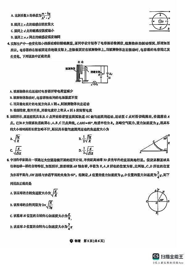 东北三省精准教学2025届高三上学期12月联考-物理试卷+答案第2页