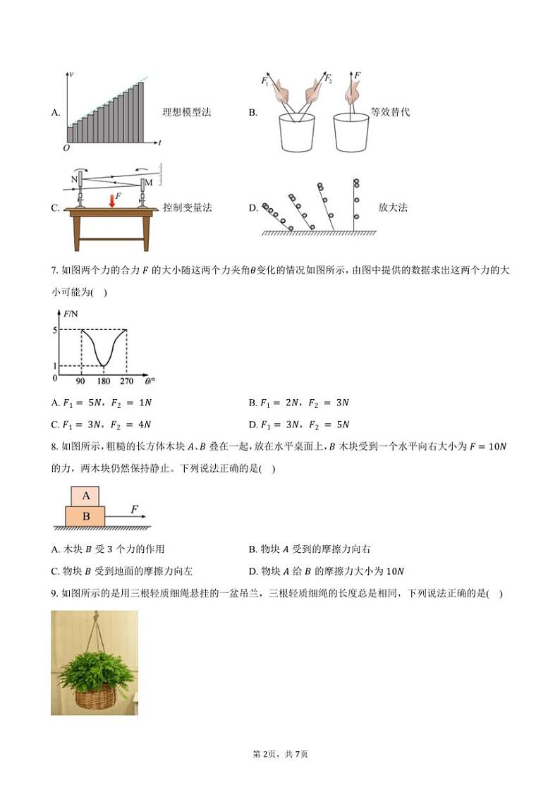 2024～2025学年江苏省新海高级中学开发区分校高一(上)期中物理试卷(含答案)第2页
