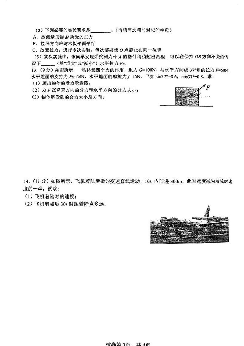广东省江门市培英高级中学2024-2025学年高一上学期12月月考物理试题第3页
