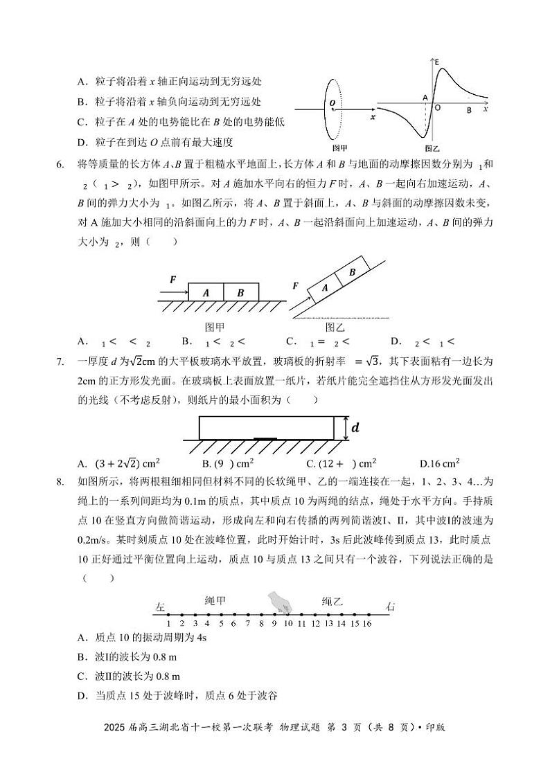 2025届高三湖北省十一校第一次联考物理试卷第3页