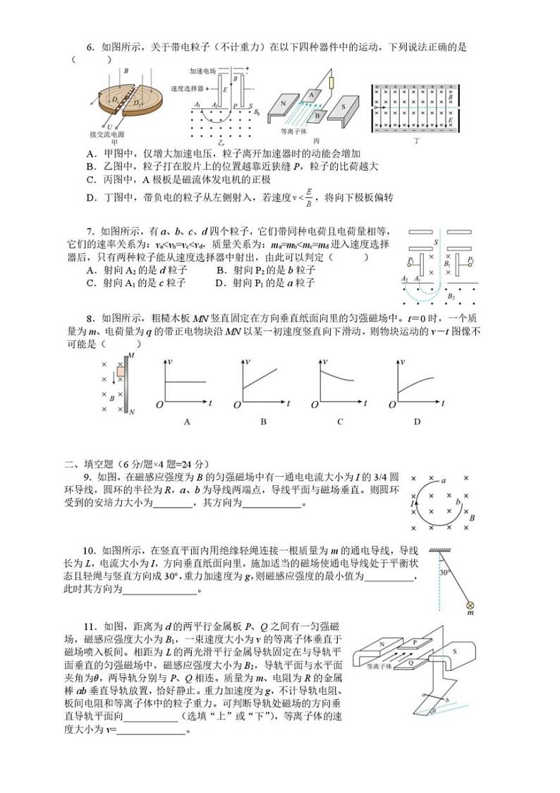 2024～2025学年上海市延安中学高二(上)12月月考物理试卷(含答案)第2页