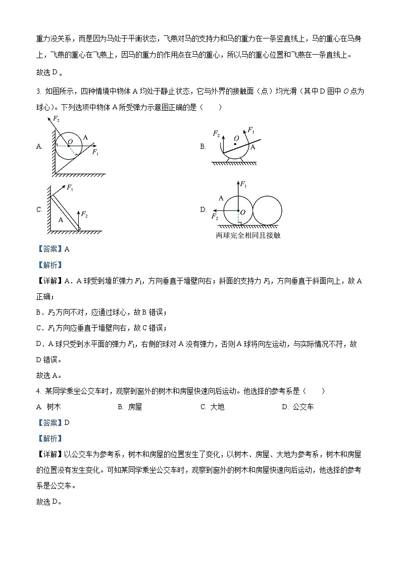 四川省资中县球溪高级中学2024-2025学年高一上学期半期考试物理试题 Word版含解析第2页
