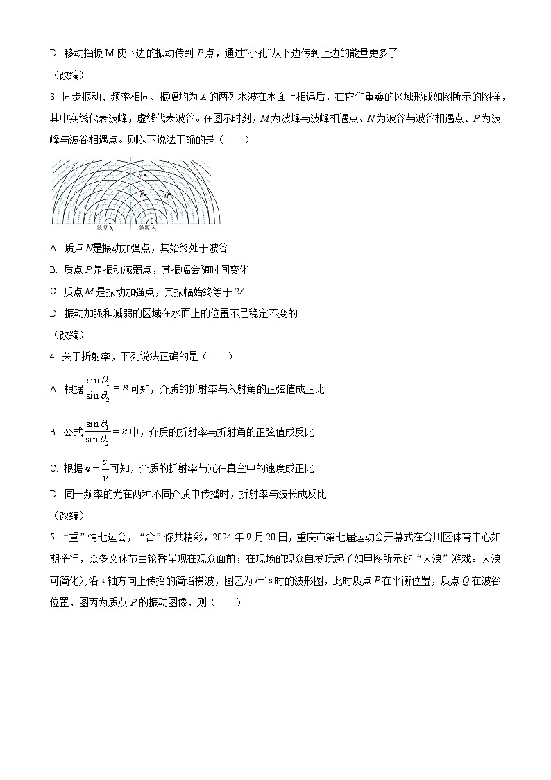 重庆市合川中学2024-2025学年高二上学期第一次月考物理试题 Word版无答案第2页