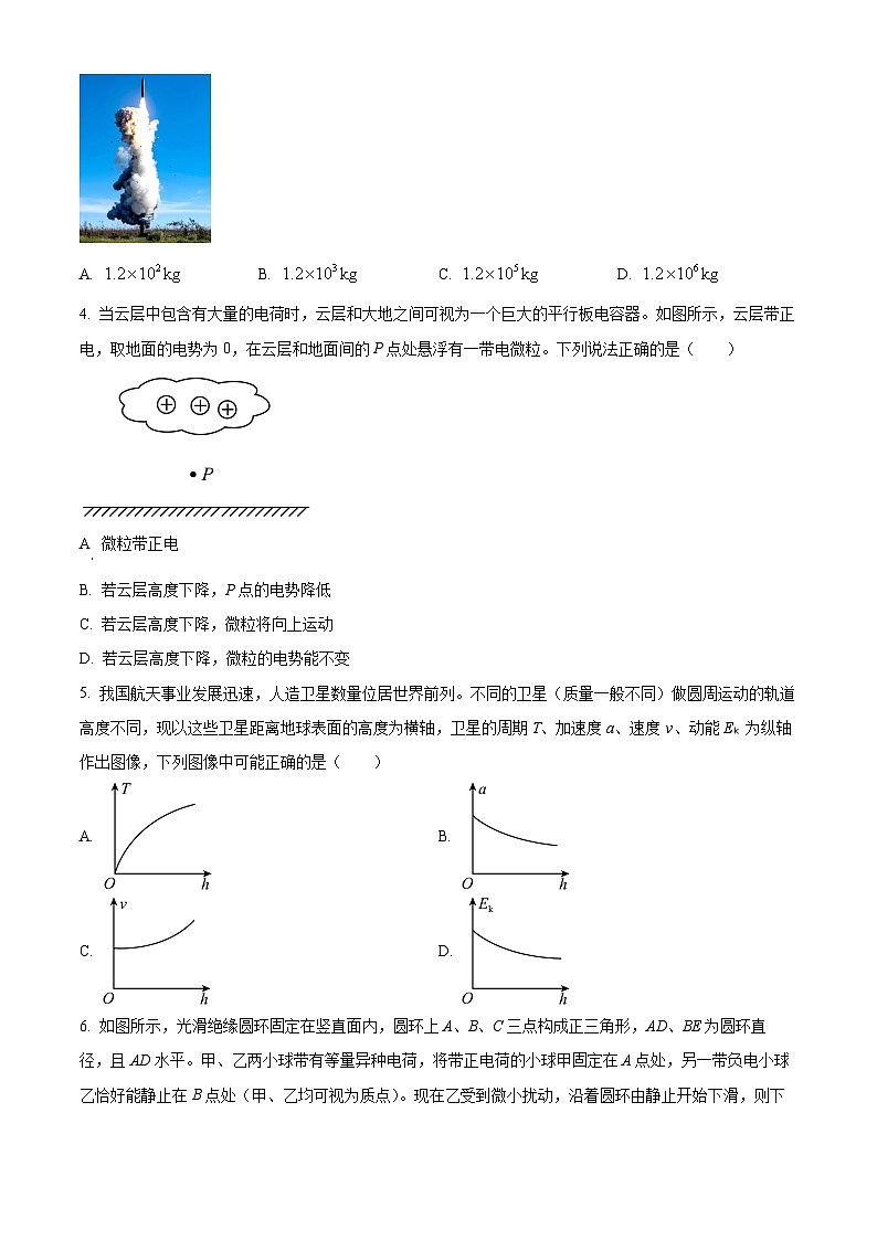 重庆市荣昌中学校2024-2025学年高三上学期11月教学检测物理试题 Word版无答案第2页