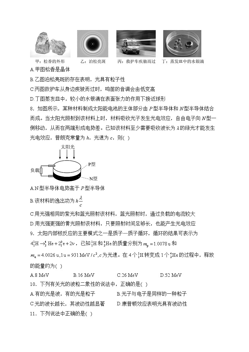 2025届高考物理一轮复习专题训练   波粒二象性第3页