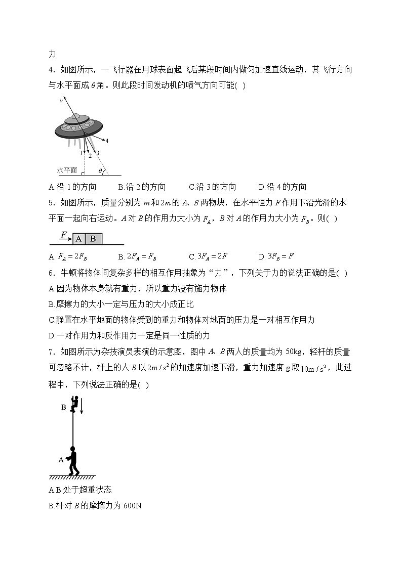2025届高考物理一轮复习专题训练   牛顿运动定律第2页