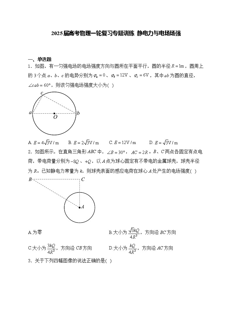 2025届高考物理一轮复习专题训练   静电力与电场场强第1页