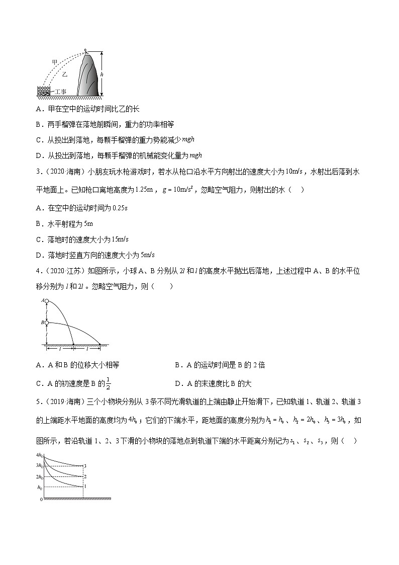专题13 抛体运动（二）（学生卷）-【真题汇编】最近10年（2014-2023）高考物理真题分项汇编（全国通用）第2页