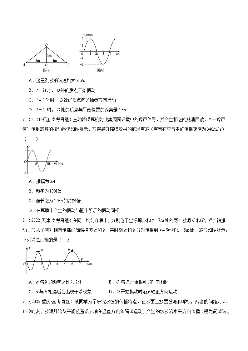 专题33 机械波（一）（原卷卷）-【真题汇编】最近10年（2014-2023）高考物理真题分项汇编（全国通用）第3页